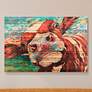 1_Curious Cow 3 45" Wide Giclee Print Solid Wood Wall Art