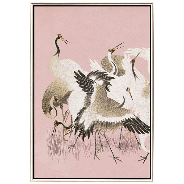 Image 1 Curious Cranes Plumule 34"W x 50"H Canvas