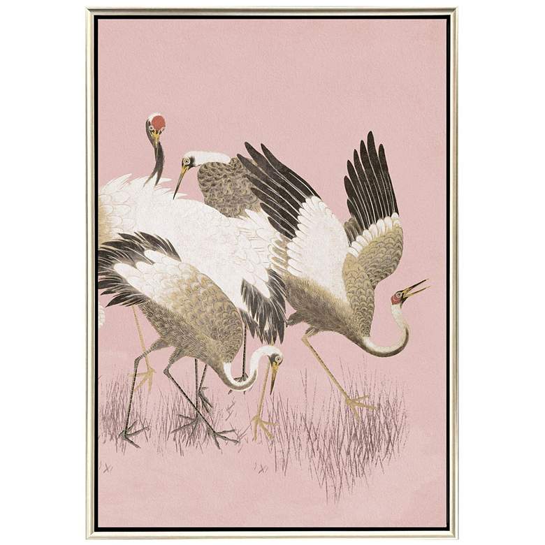 Image 1 Curious Cranes Preen 34"W x 50"H Canvas
