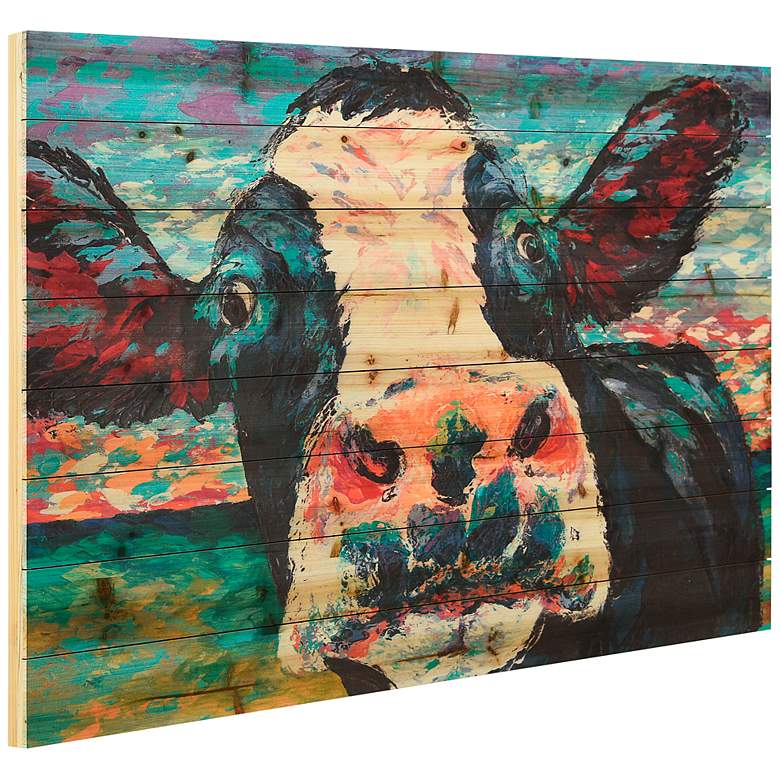 Image 5 Curiuos Cow 3 and 4 45" Wide 2-Piece Print Wood Wall Art Set more views