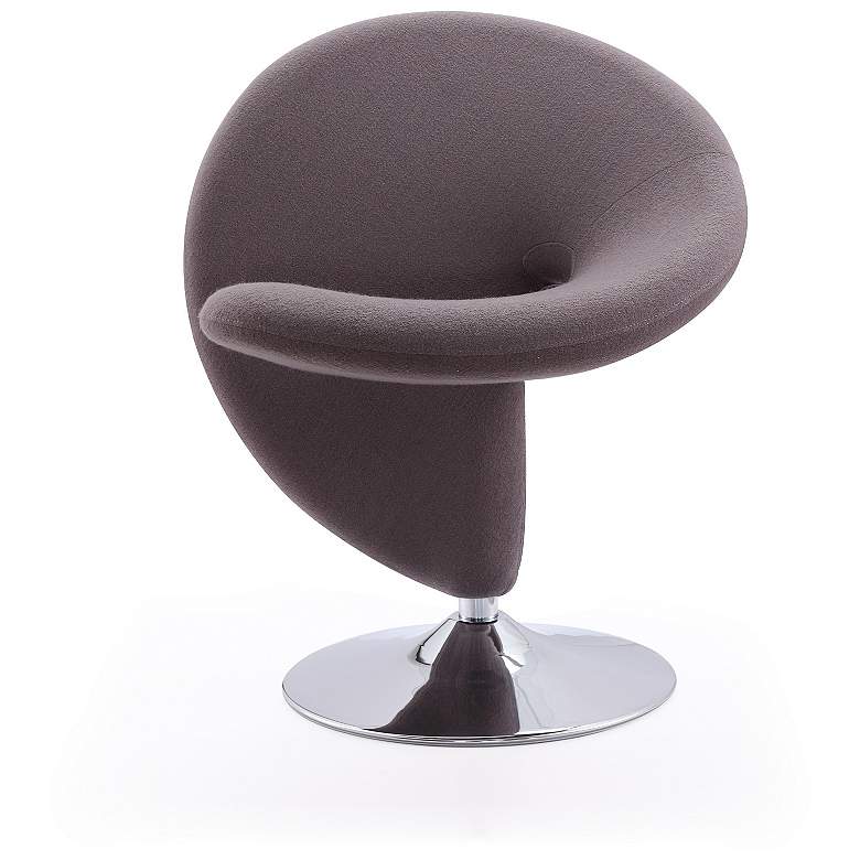 Image 4 Curl Gray Fabric Swivel Accent Chair more views