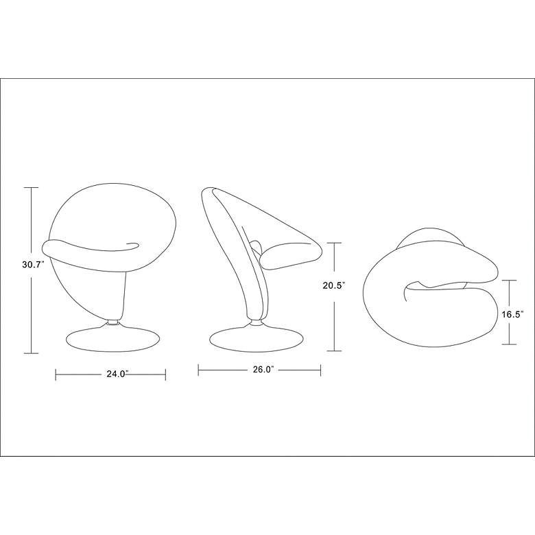 Image 6 Curl Gray Fabric Swivel Accent Chair more views