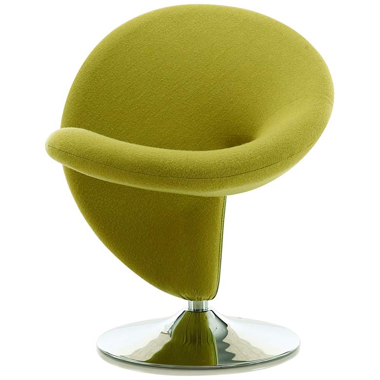 Image 2 Curl Green Fabric Swivel Accent Chair