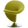 Curl Green Fabric Swivel Accent Chair