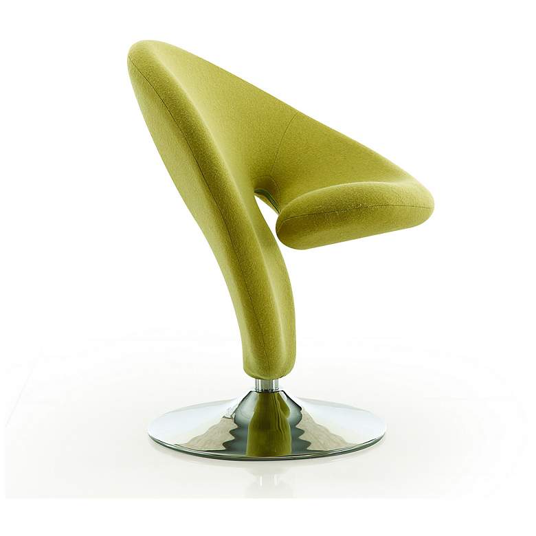Image 4 Curl Green Fabric Swivel Accent Chair more views