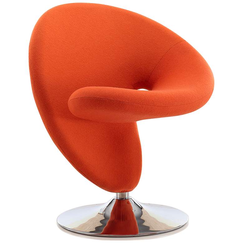 Image 2 Curl Orange Fabric Swivel Accent Chair