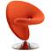 Curl Orange Fabric Swivel Accent Chair