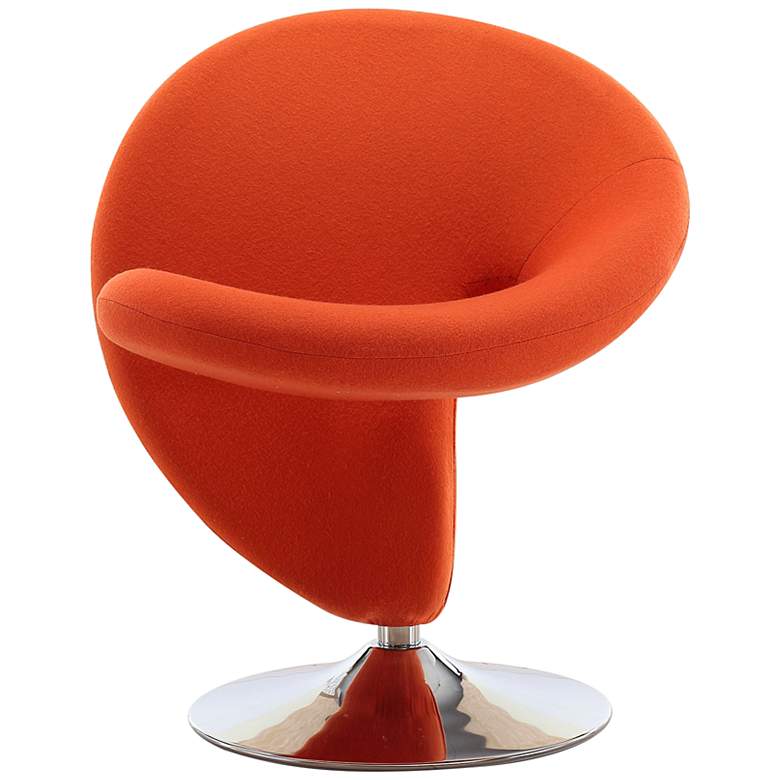 Image 4 Curl Orange Fabric Swivel Accent Chair more views