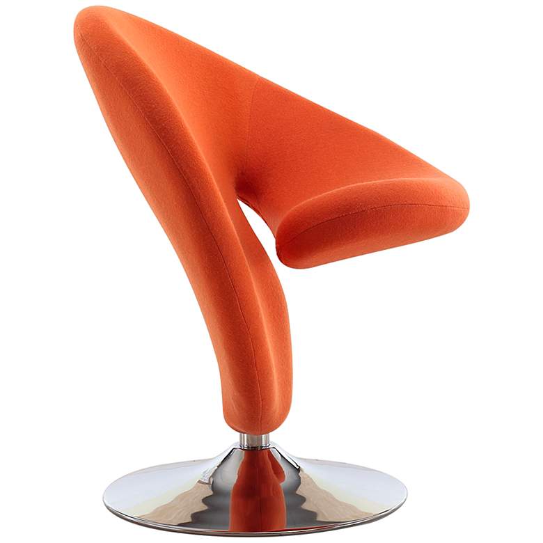 Image 5 Curl Orange Fabric Swivel Accent Chair more views