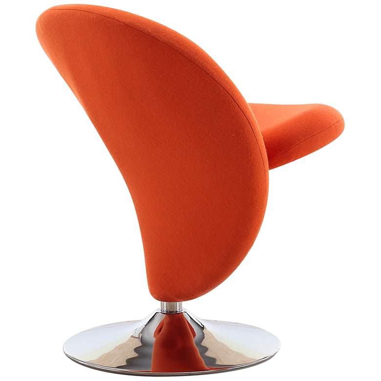 Image 6 Curl Orange Fabric Swivel Accent Chair more views