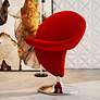 Curl Red Fabric Swivel Accent Chair