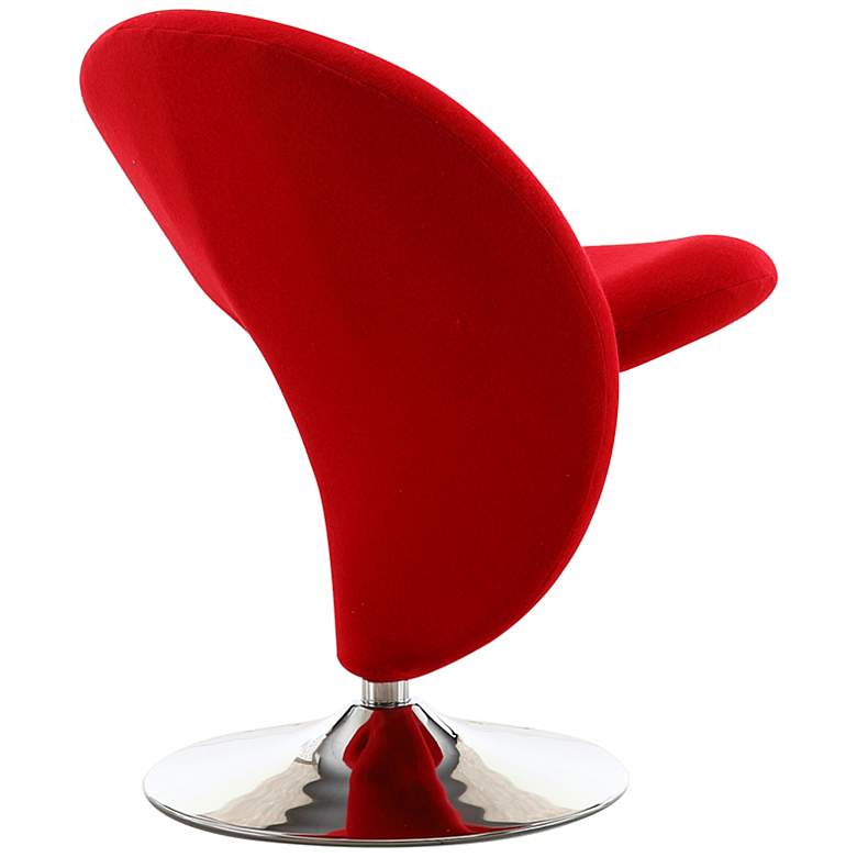 Image 5 Curl Red Fabric Swivel Accent Chair more views