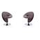 Curl Swivel Accent Chair in Grey and Polished Chrome (Set of 2)
