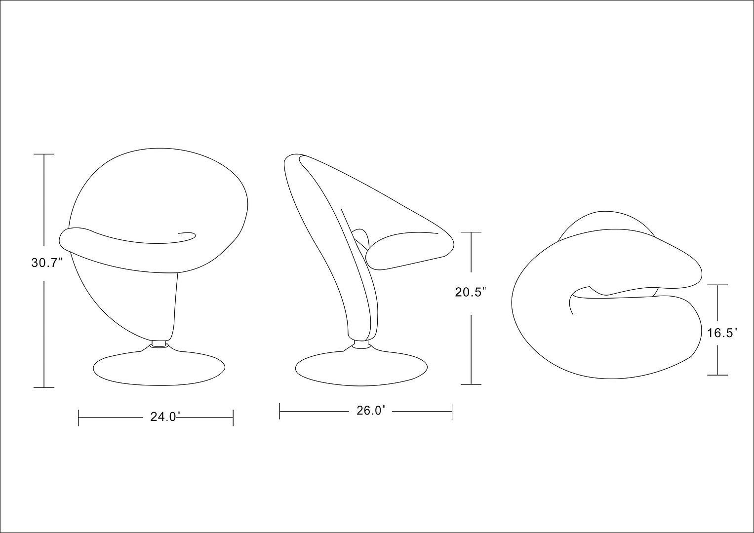 Curl Swivel Accent Chair Set of 8 in Multi Colors