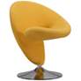 Curl Yellow Fabric Swivel Accent Chair