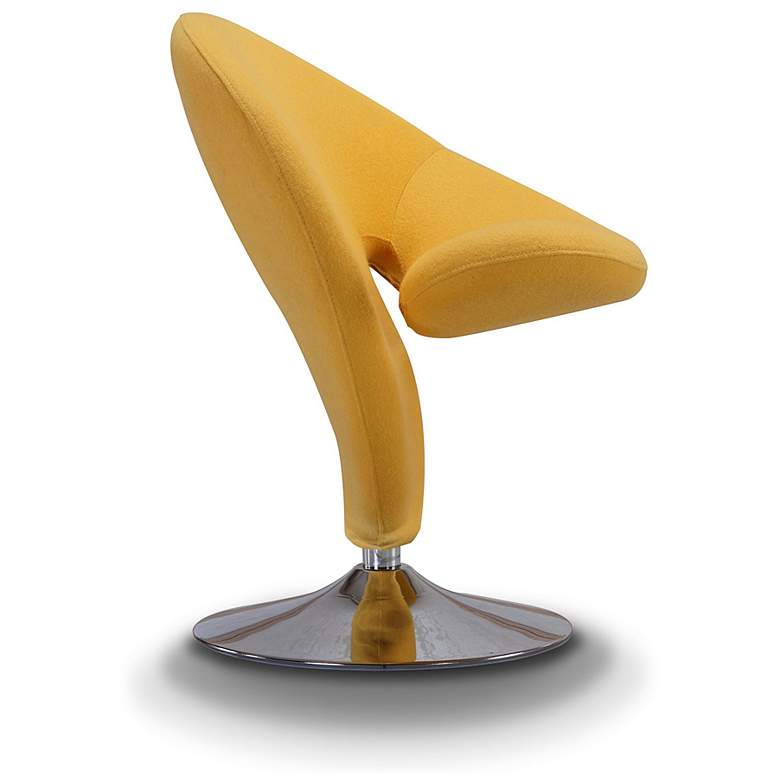 Image 4 Curl Yellow Fabric Swivel Accent Chair more views