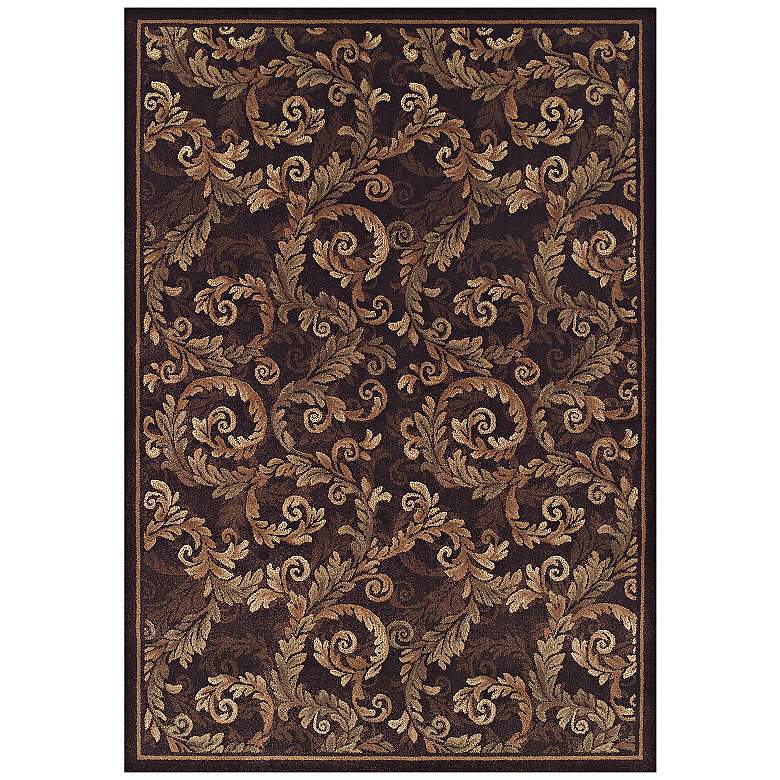 Image 1 Curled Acanthus 5&#39;3 inchx7&#39;7 inch Sable Area Rug