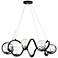 Curlicue 35" Wide Black and Polished Nickel 8-Light Modern Pendant