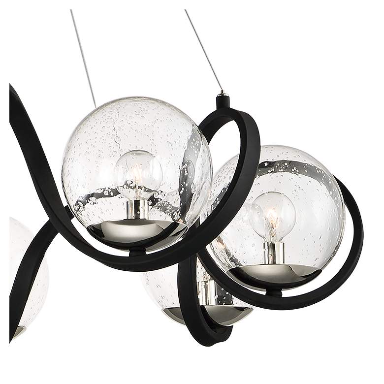 Curlicue 35&quot; Wide Black and Polished Nickel 8-Light Modern Pendant more views