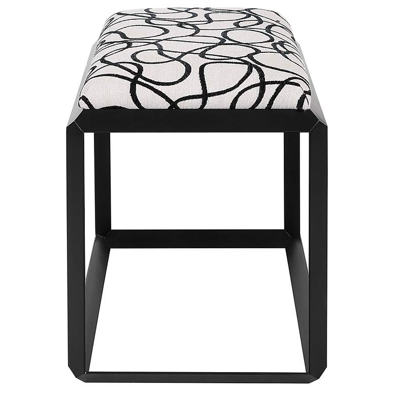 Image 6 Curls 24" Wide Light Stone Gray Fabric Rectangular Bench more views