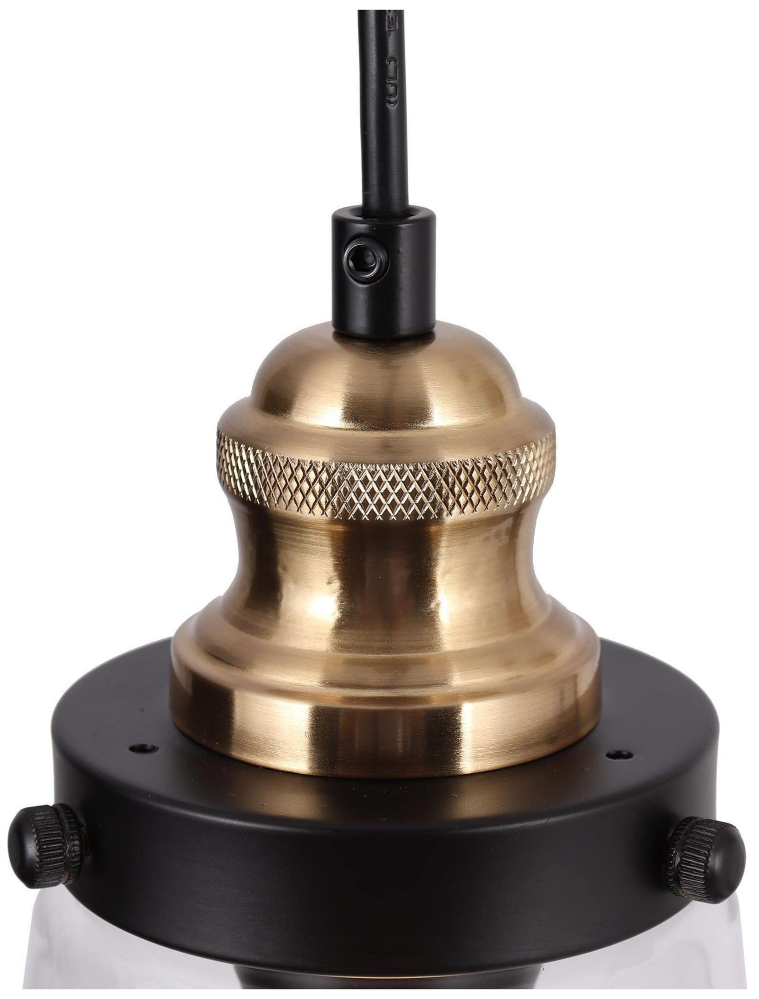 Image 3 Curoen 4.9"W 1-Light Mini Black Brass Glass Bulb Pendant more views