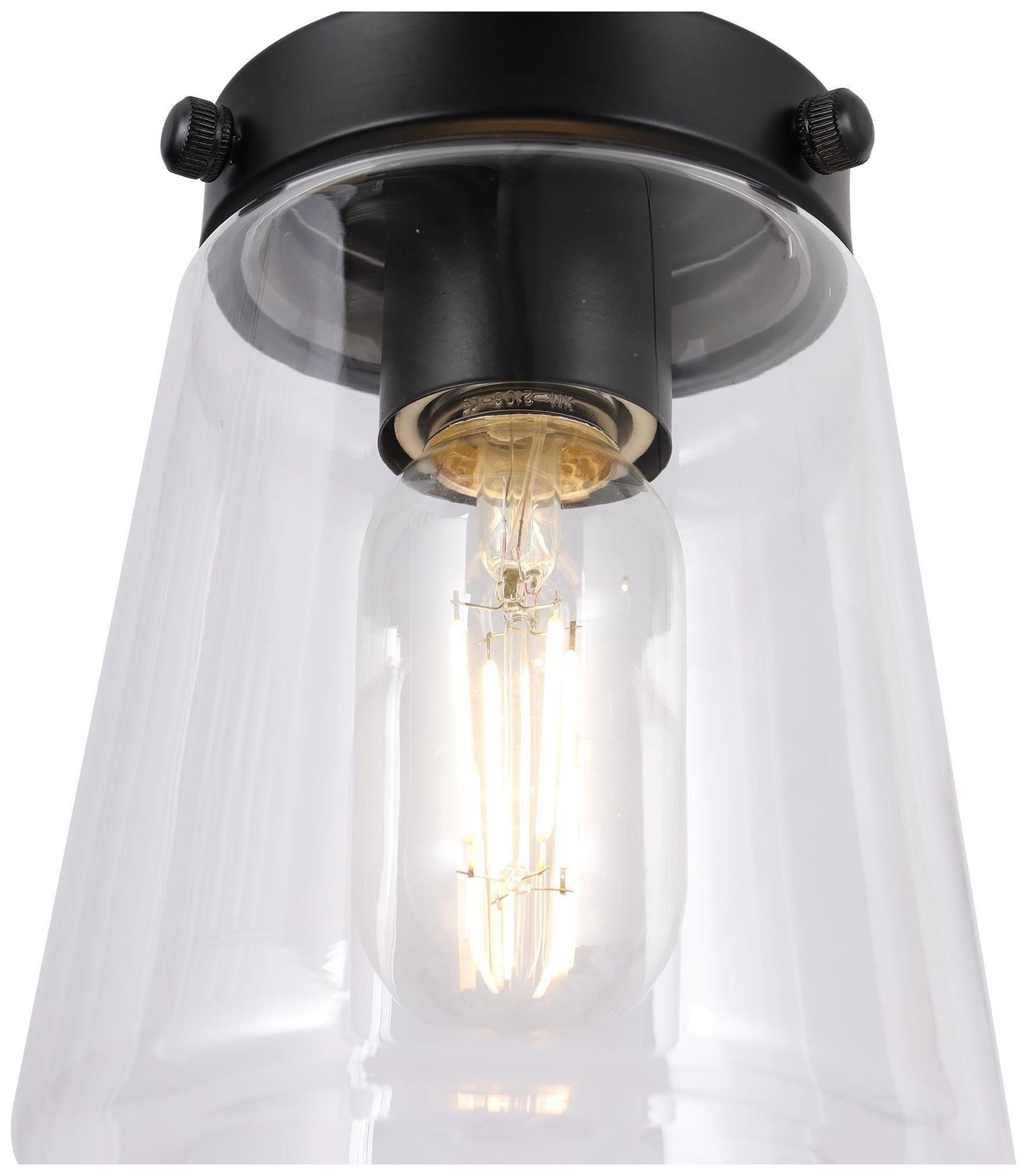 Image 4 Curoen 4.9"W 1-Light Mini Black Brass Glass Bulb Pendant more views