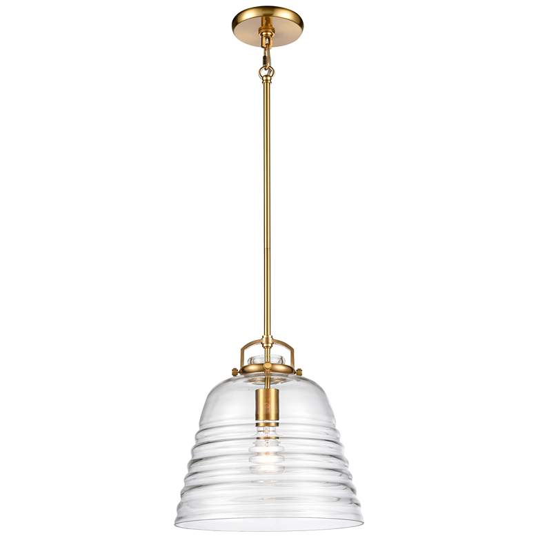 Image 1 Current 12 inch Wide 1-Light Pendant - Satin Brass
