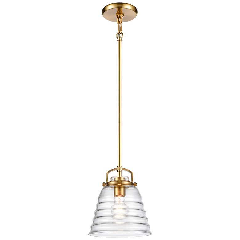 Image 1 Current 8 inch Wide 1-Light Pendant - Satin Brass