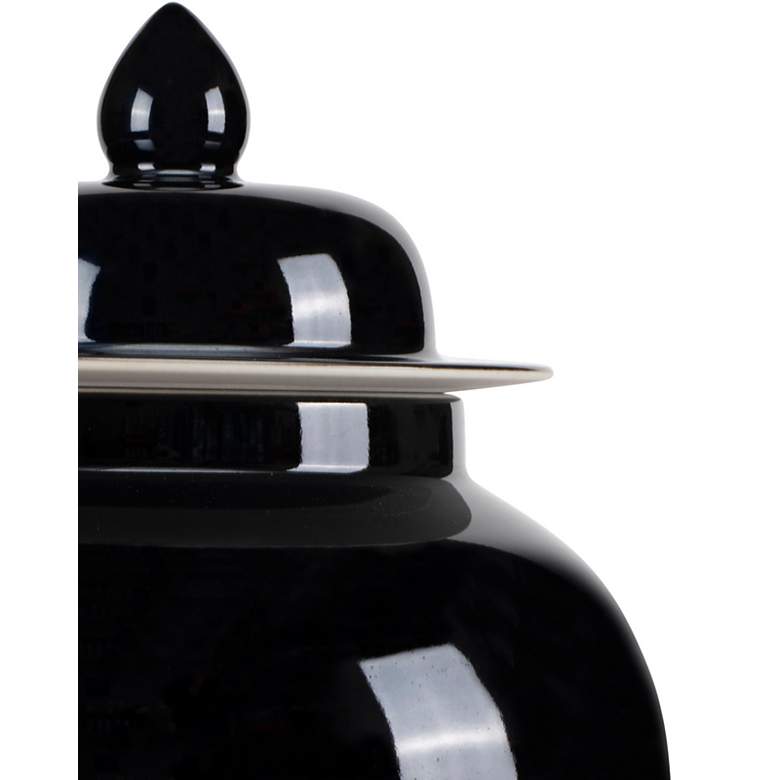 Image 2 Currey & Company 10.25" Porcelain Imperial Black Medium Temple Jar more views