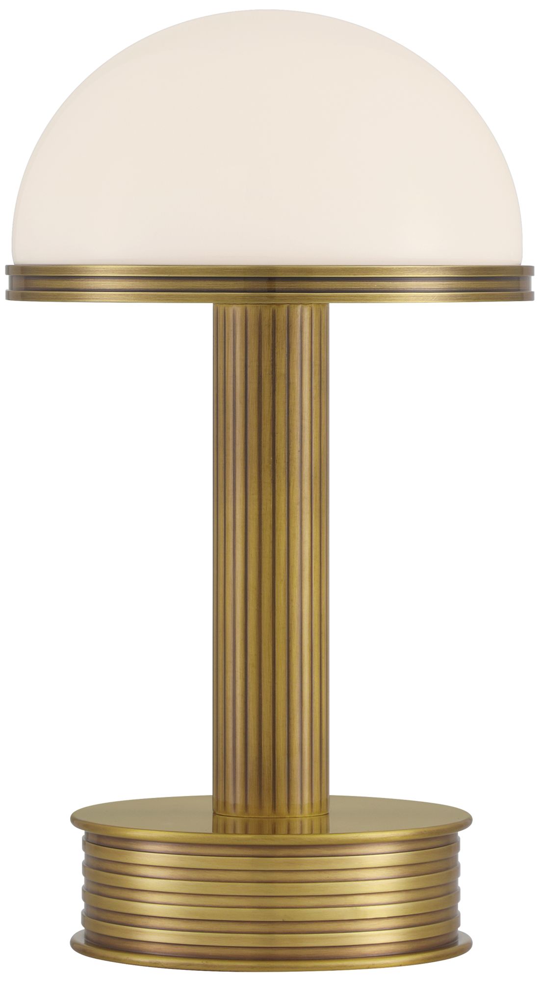 Image 3 Currey & Company 10.25" Promenade Brass Cordless Rechargeable Tabl more views