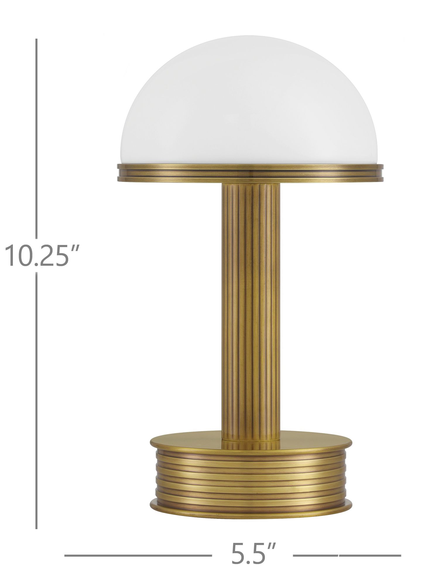 Currey &amp; Company 10.25" Promenade Brass Cordless Rechargeable Tabl