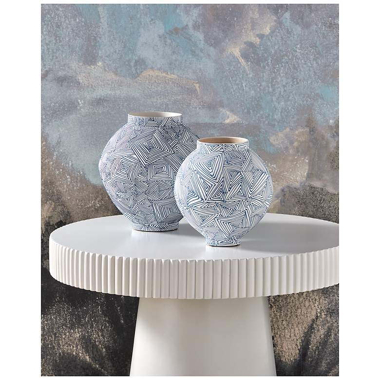 Image 5 Currey & Company 10.5" Blue Zag Medium Vase more views