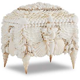 Image2 of Currey & Company 10" Boardwalk White Shell Jewelry Box