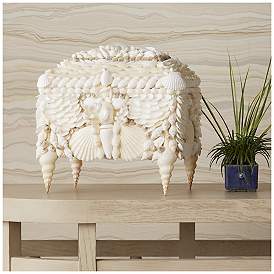 Image1 of Currey & Company 10" Boardwalk White Shell Jewelry Box