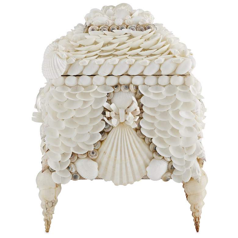 Image 4 Currey & Company 10" Boardwalk White Shell Jewelry Box more views