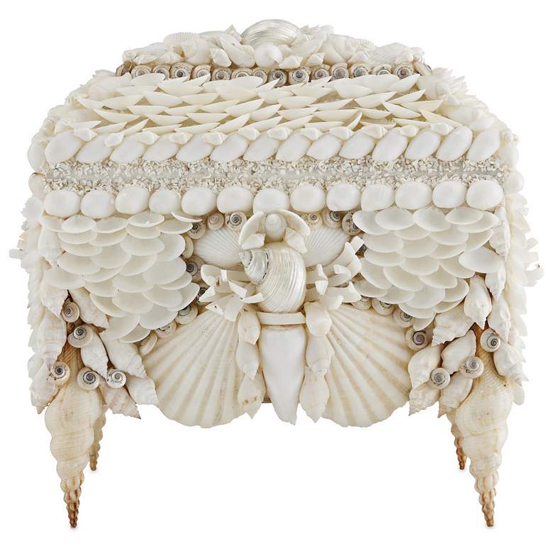 Image 5 Currey & Company 10" Boardwalk White Shell Jewelry Box more views