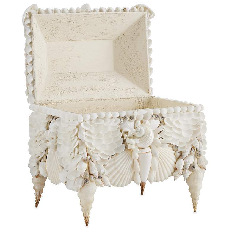 Image 6 Currey & Company 10" Boardwalk White Shell Jewelry Box more views
