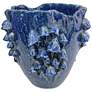 Currey &#38; Company 10" Conical Mushrooms Dark Blue Vase