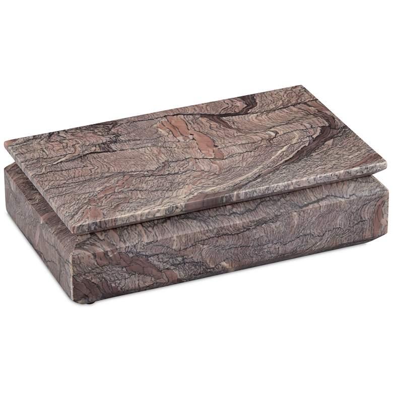 Image 1 Currey & Company 10" Leslie Breccia Marble Box