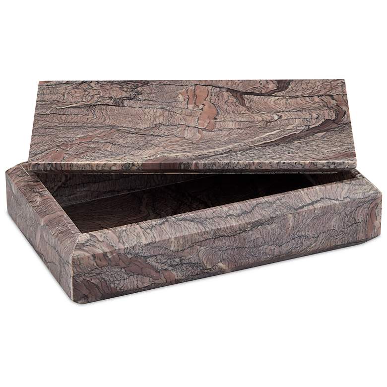Image 2 Currey & Company 10" Leslie Breccia Marble Box more views