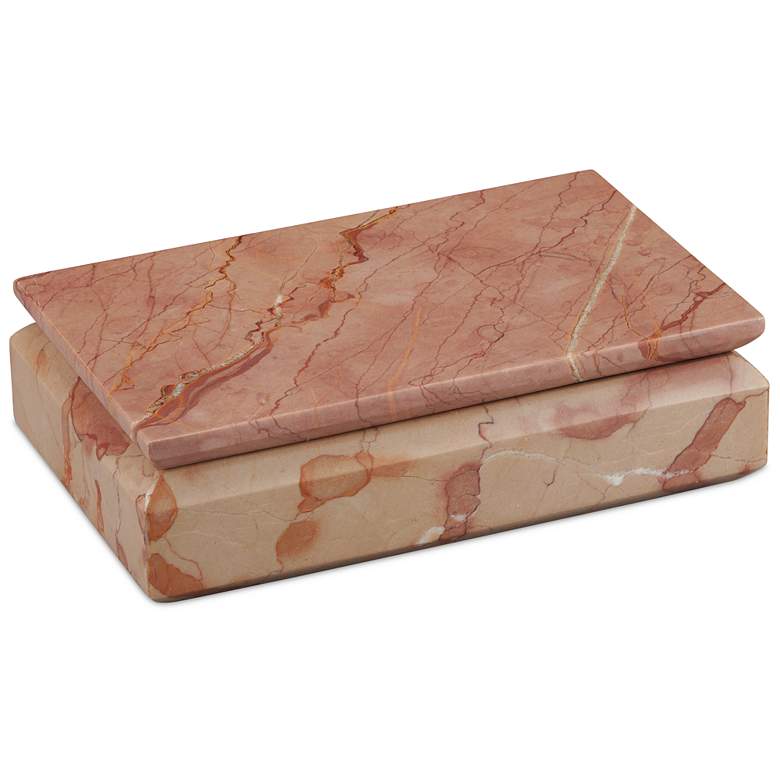 Image 1 Currey & Company 10" Leslie Rosa Marble Box