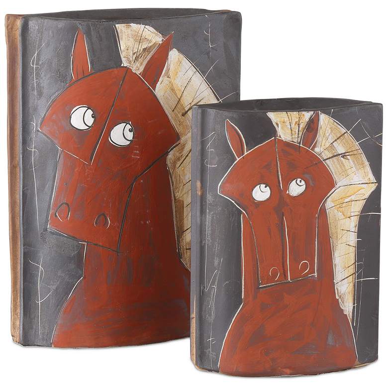 Image 5 Currey & Company 11.25" Artistic Horse Vase more views