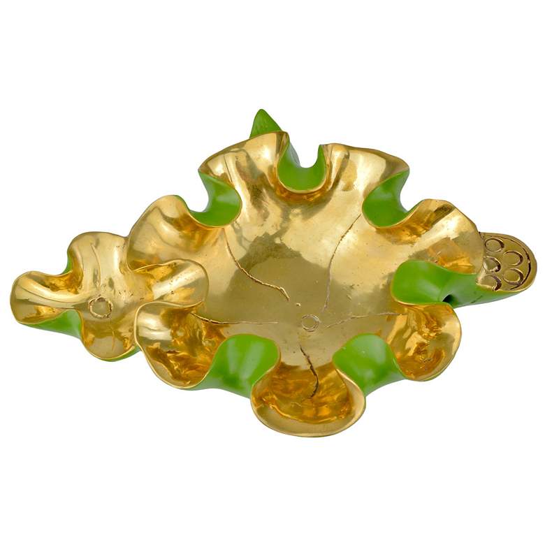 Image 2 Currey & Company 11" Wrapped Lotus Leaf Green Bowl more views
