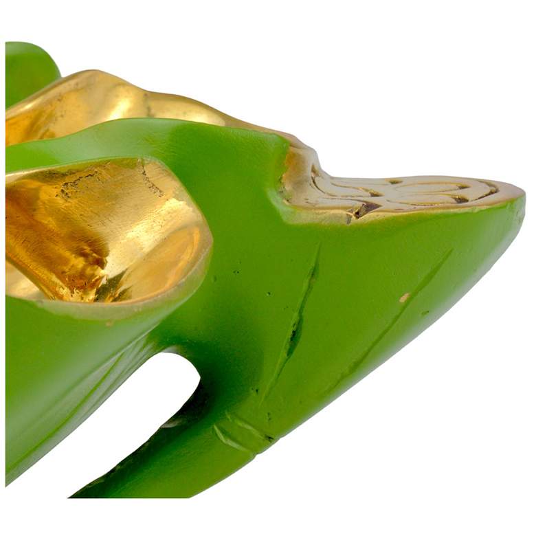 Image 3 Currey & Company 11" Wrapped Lotus Leaf Green Bowl more views
