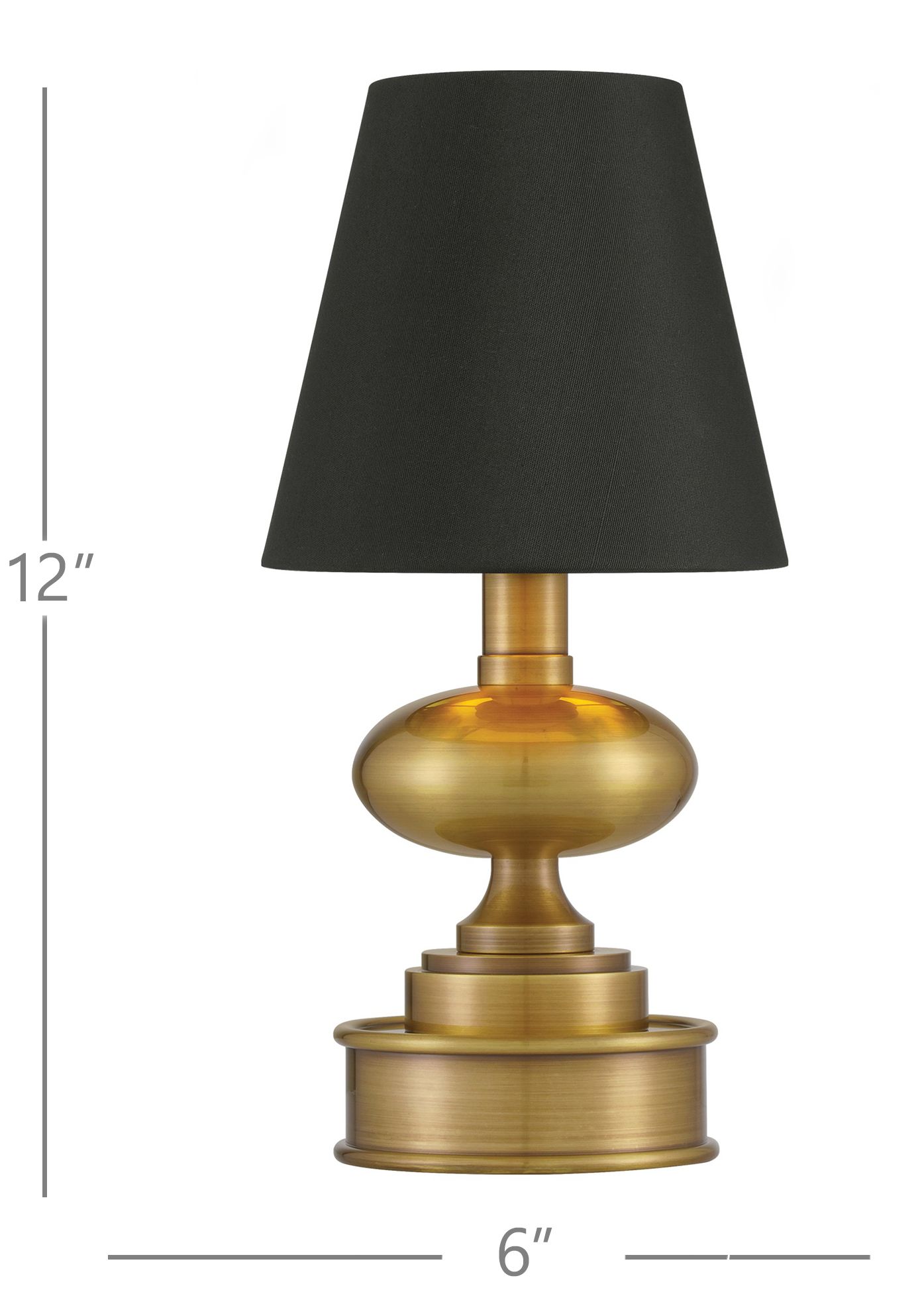 Currey &amp; Company 12.0" Galavant Brass Cordless Rechargeable Table 