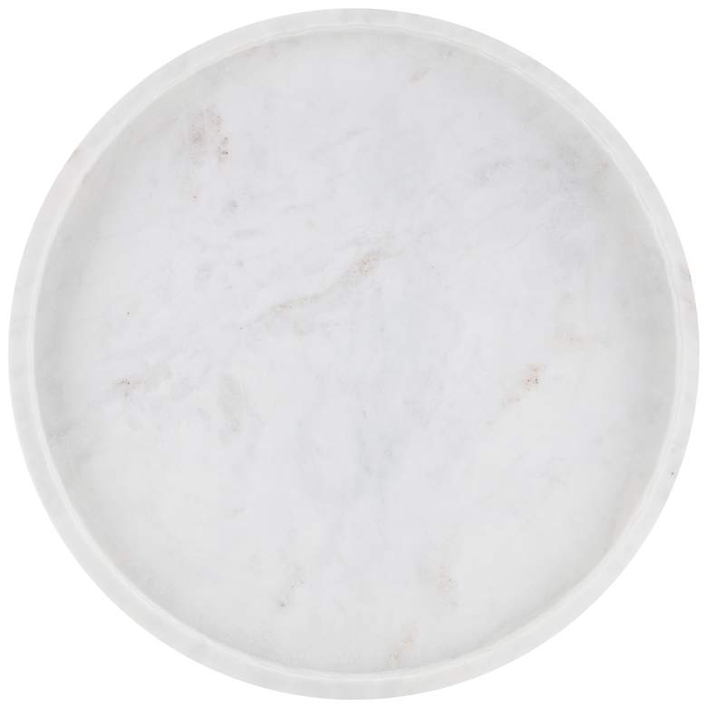 Image 2 Currey & Company 12" Freya Large White Marble Tray more views
