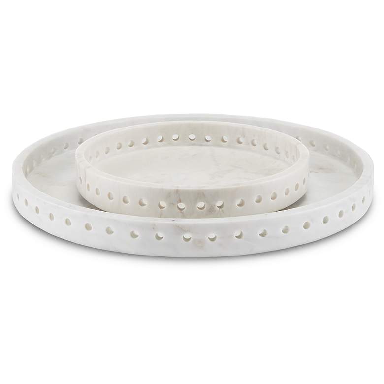 Image 4 Currey & Company 12" Freya Large White Marble Tray more views