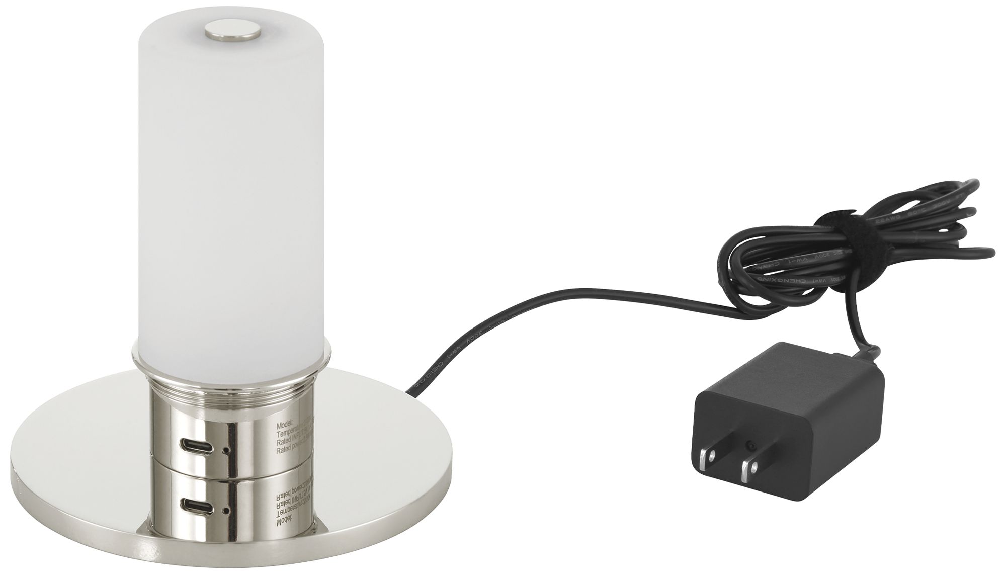 Image 4 Currey & Company 12" Voyage Nickel Cordless Table Lamp more views