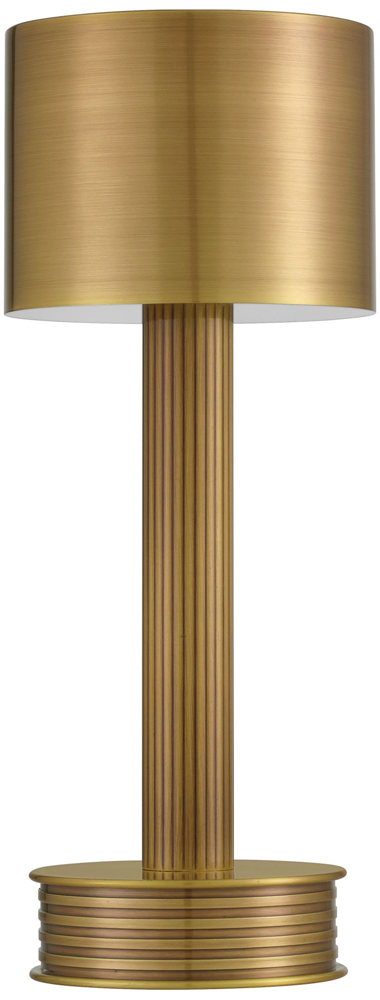 Image 3 Currey & Company 13.0" Traverse Brass Cordless Rechargeable Table  more views