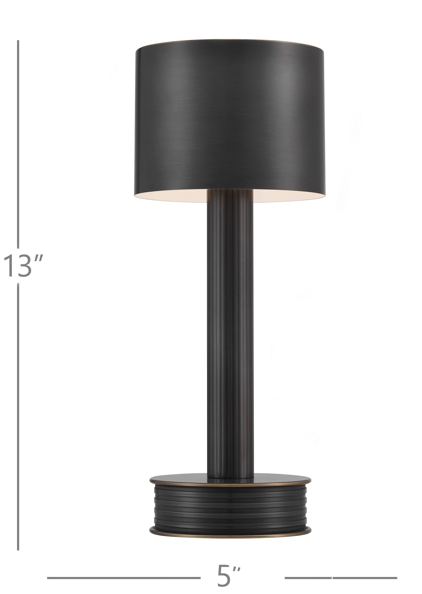 Currey &amp; Company 13.0" Traverse Bronze Cordless Rechargeable Table